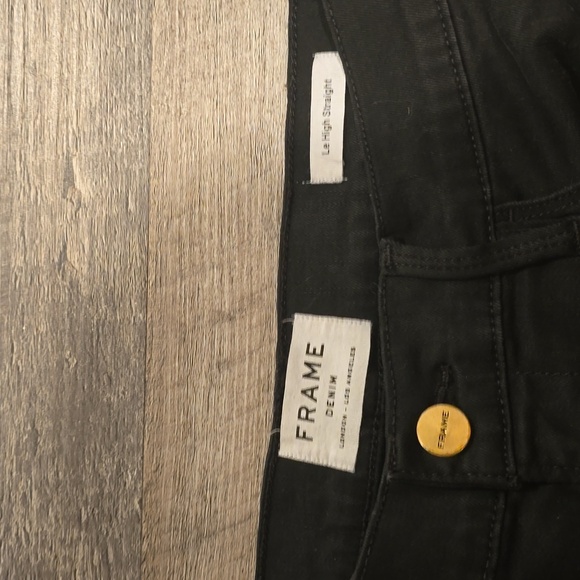 FRAME | Denim Womens Size 29 | Le High Straight Jeans | Black Frayed Fringe Hem​ - Picture 5 of 11